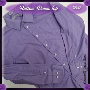 Purple Long-Sleeve Button-Down Dress Shirt